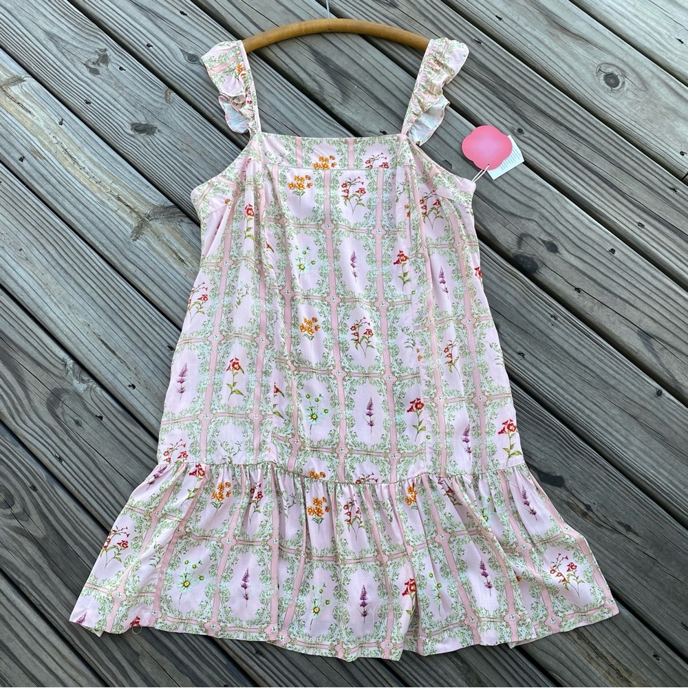 Agua Bendita x Target Ruffle Window Pane Plaid Floral Dress